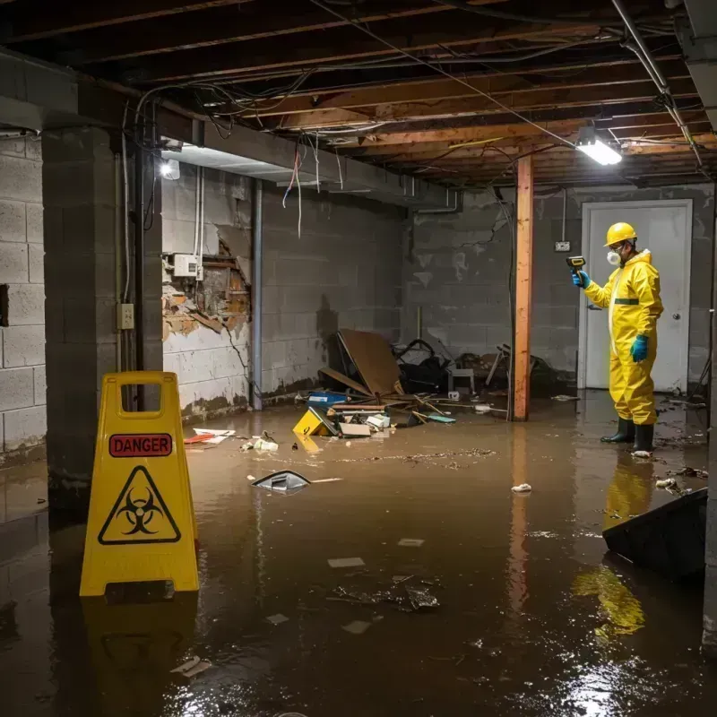 Flooded Basement Electrical Hazard in Hillsdale, MO Property